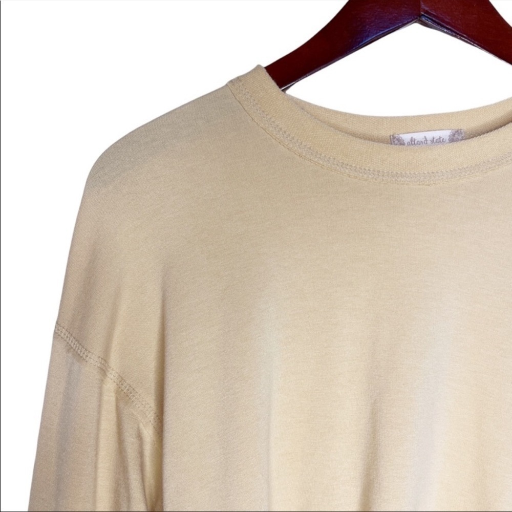 ALRAR’D STATE NWT Mica Ruffle Peplum Hem Top Size Medium in New Wheat Tan - Picture 6 of 16